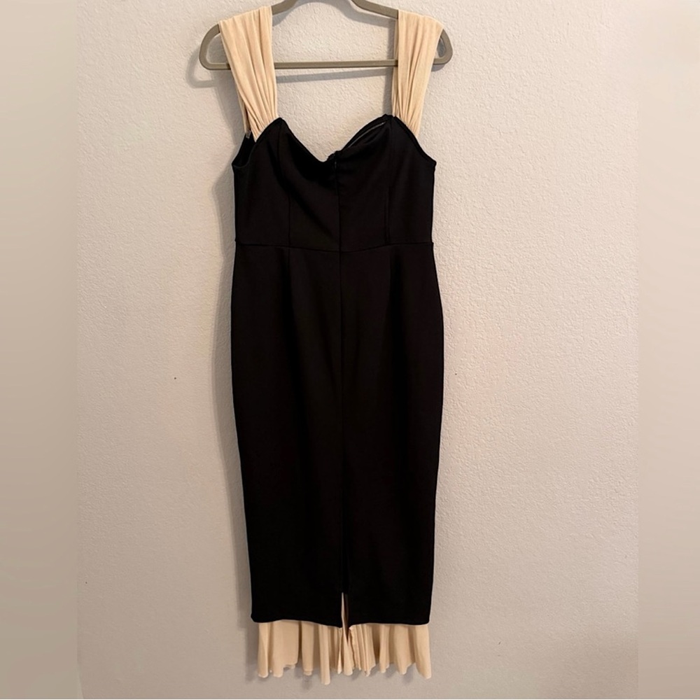 NWOT Sleek Black Strapless Midi Dress